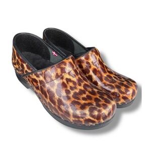Sanita - Cheetah Print Slip On Loafer Clog Women Sz 40